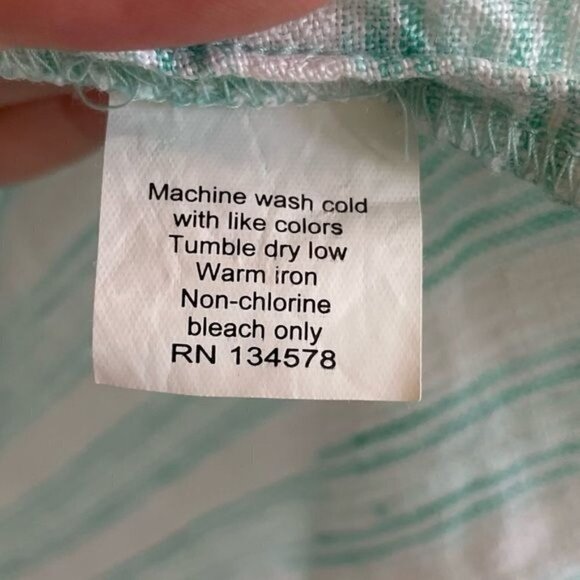 Vineyard Vines 100% Linen Tonal Stripe Popover Top, Size 6 - Picture 5 of 5